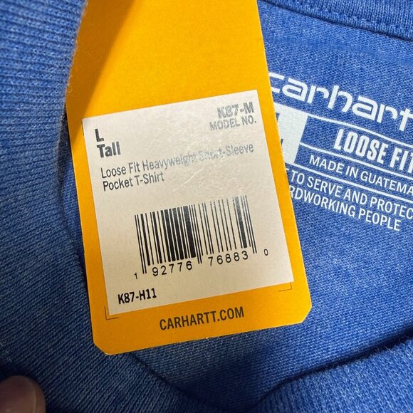 Carhartt Loose Fit Heavyweight Pocket Tee Men’s Large Tall Blue NWT - Picture 5 of 9